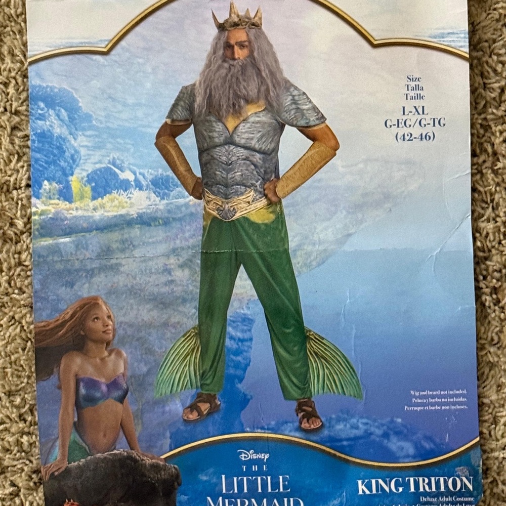 Disney King Triton Costume - Green and Gold